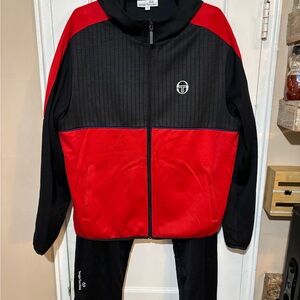Sergio Tacchini Red and Black Tracksuit men’s.